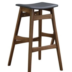 2 Dark Leatherette Backless Bar Stools