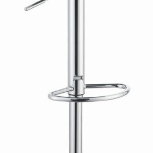 Backless White Adjustable Height Bar Stool