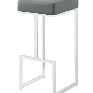 Grey Modern Leatherette Bar Stool