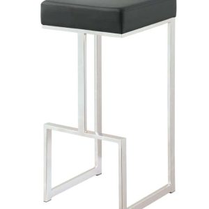 Black Modern Leatherette Bar Stool