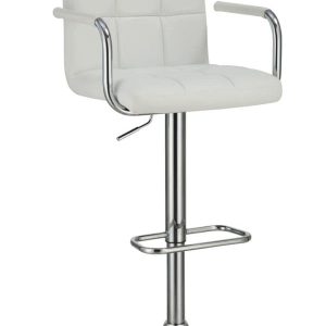 White Modern Leatherette Bar Stool
