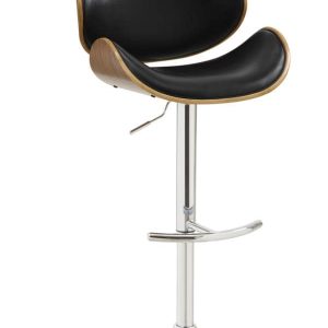Modern Black Leatherette Bar Stool