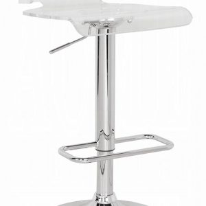 Acrylic and Chrome Backless Bar Stool