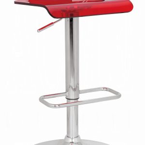 Red and Chrome Backless Bar Stool
