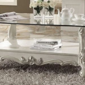 Versailles Bone White Glass Coffee Table