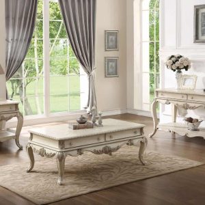Ragenardus Antique White Coffee Table Set
