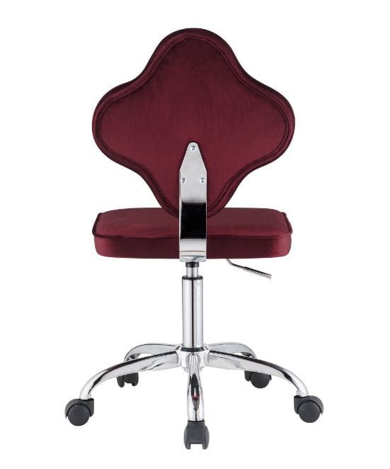 Red Velvet Office Chair - Image 2