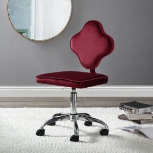 Red Velvet Office Chair