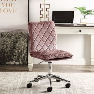 Pink Velvet Office Chair