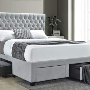 Soledad Light Grey Full Size Bed Upholstered Bed