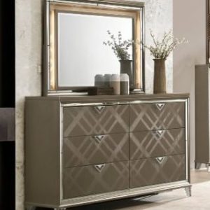Skylar Dark Champagne LED Mirror and Dresser