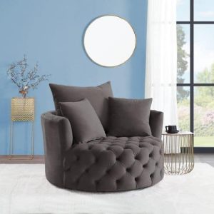 Zunyas Gray Swivel Accent Chair