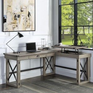 Talmar Rustic Oak Lift Top Writing Desk