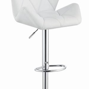 2 Chrome White Leatherette Bar Stools