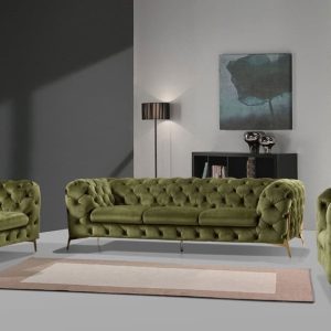 Divani Casa Sheila Modern Green Fabric Sofa Set