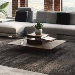 Modrest Clarion Modern Walnut and Glass Coffee Table