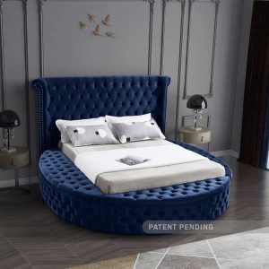 Luxus Blue Velvet Full Bed