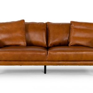 Divani Casa Jacoba - Modern Camel Leather Sofa