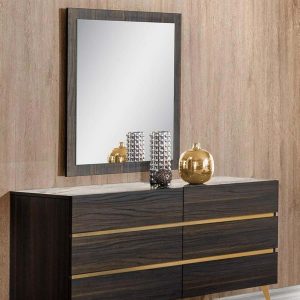 Nova Domus Velondra - Modern Eucalypto + Faux Marble Dresser & Mirror