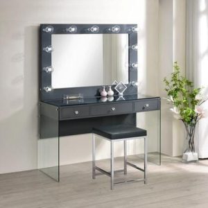 3-Drawer Vanity Desk with Stool