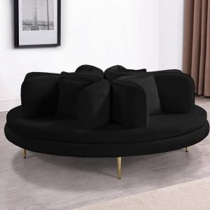 Circlet Velvet Roundabout Black Sofa