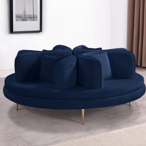 Circlet Velvet Roundabout Blue Sofa