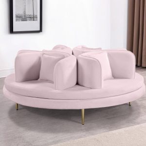 Circlet Velvet Roundabout Pink Sofa