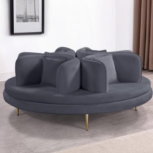 Circlet Velvet Grey Roundabout Sofa