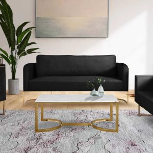 Casa Black Velvet Living Room Set