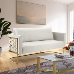 Casa Velvet Cream Sofa
