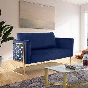 Casa Blue Velvet Loveseat