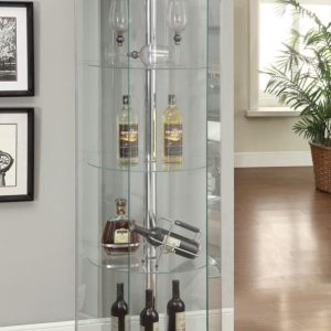 4-shelf Hexagon Shaped Curio Cabinet Black and Clear Curio