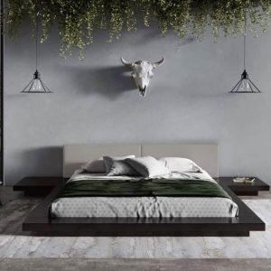 Modrest Tokyo - King Contemporary Black and Grey Platform Bed