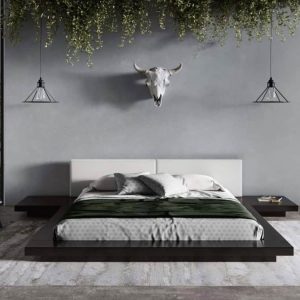 Modrest Tokyo - King Contemporary Black and White Platform Bed