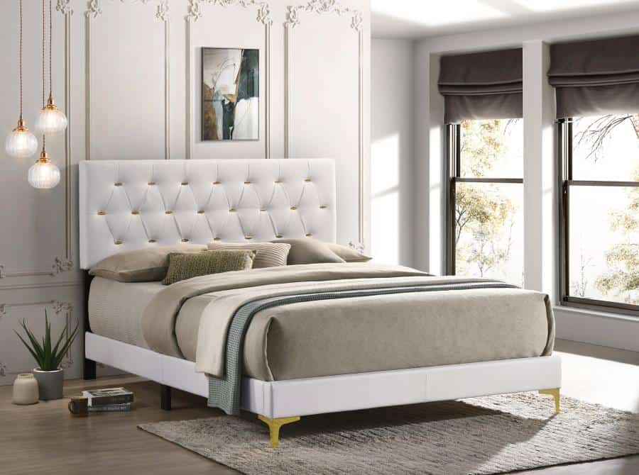 Kendall White King Size Bed