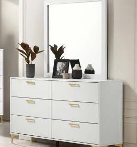Kendall White 6-Drawer Dresser & Mirror