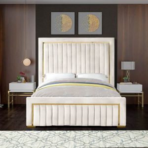 Dolce Cream Velvet King Bed