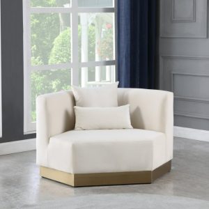 Marquis White Velvet Chair