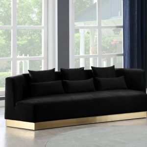 Marquis Black Velvet Sofa