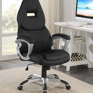 Bruce Adjustable Height Office Chair Black and Silver