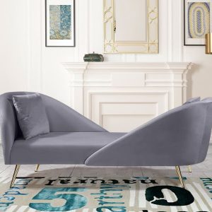 Nolan Grey Velvet Chaise