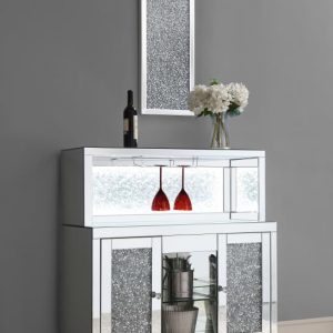 Mirrored Crushed Glass Wine Cabinet