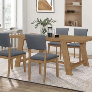 Sharon 5-piece Rectangular Trestle Base Dining Table Set