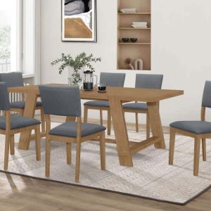 Sharon 7-piece Rectangular Trestle Base Dining Table Set