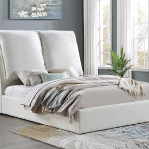 Gwendoline Upholstered Queen Platform Bed with Pillow Headboard