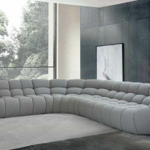 Divani Casa Yolonda - Modern Light Grey Curved Sectional Sofa