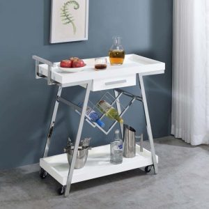 Modern White Bar Cart