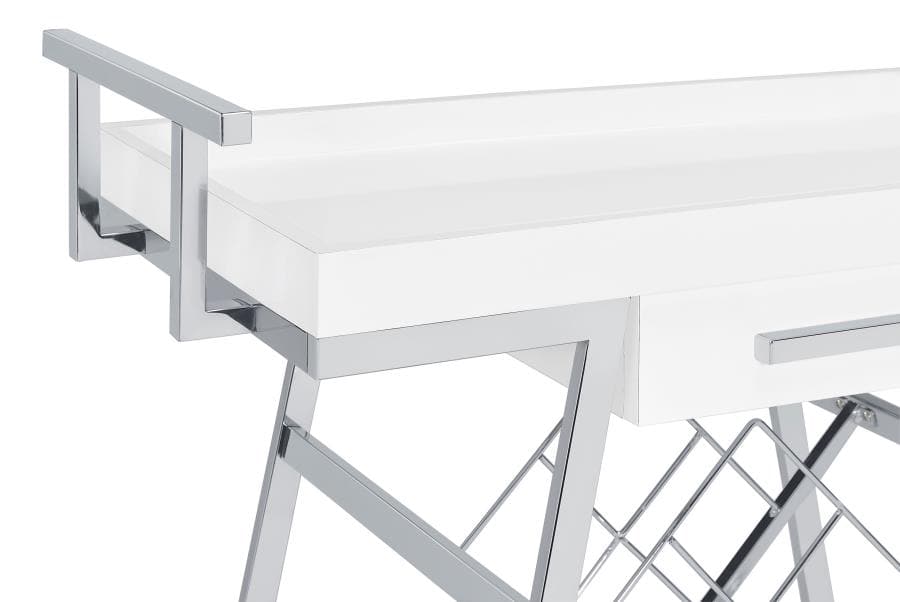 Modern White Bar Cart - Image 2