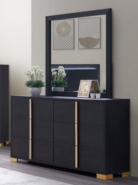 Marceline Black LED Bed Room Collection - Image 2