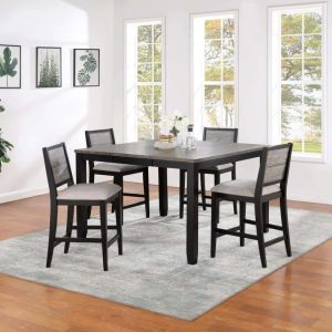 Elodie 5-piece Counter Height Dining Table Set with Extension Leaf